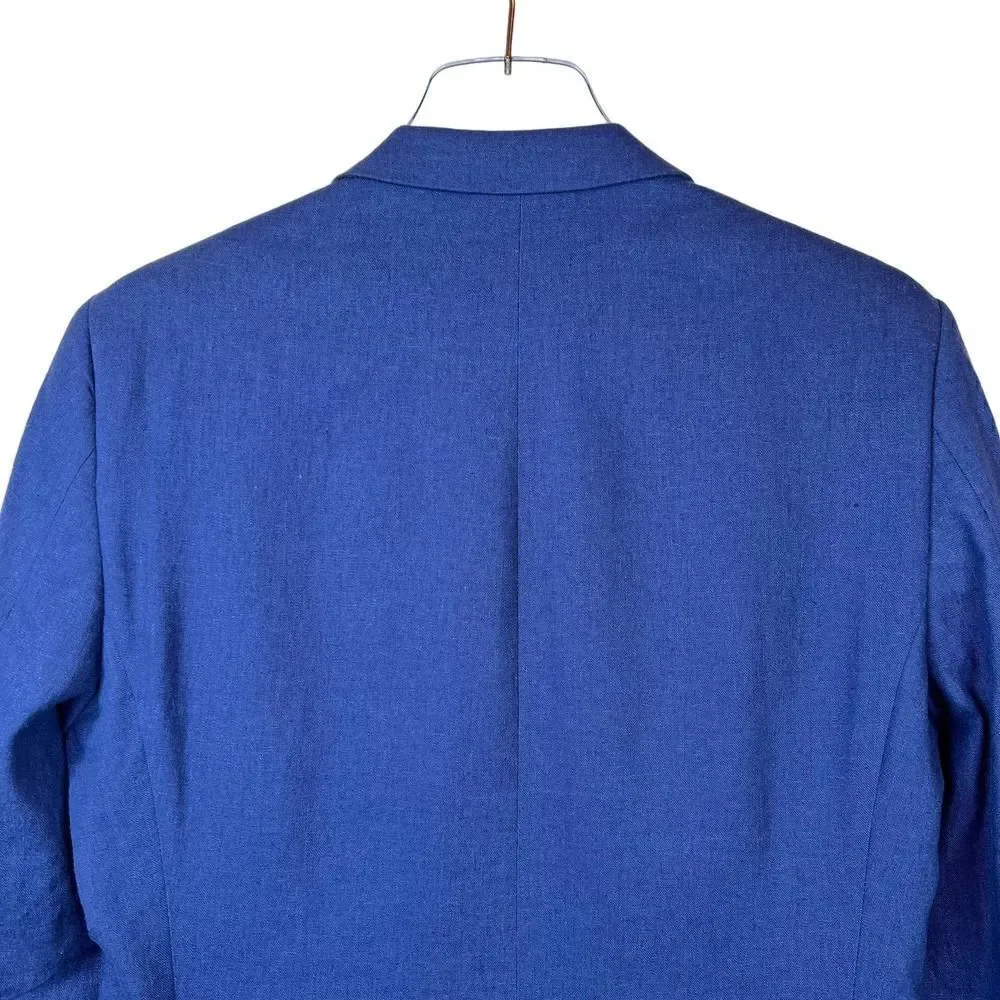 ASOS French Connection Linen Suit Jacket in Blue Men's Size 34